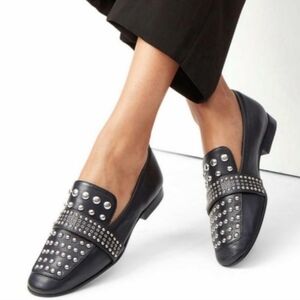 Sam Edelman Chesney Black Studded Loafers 8